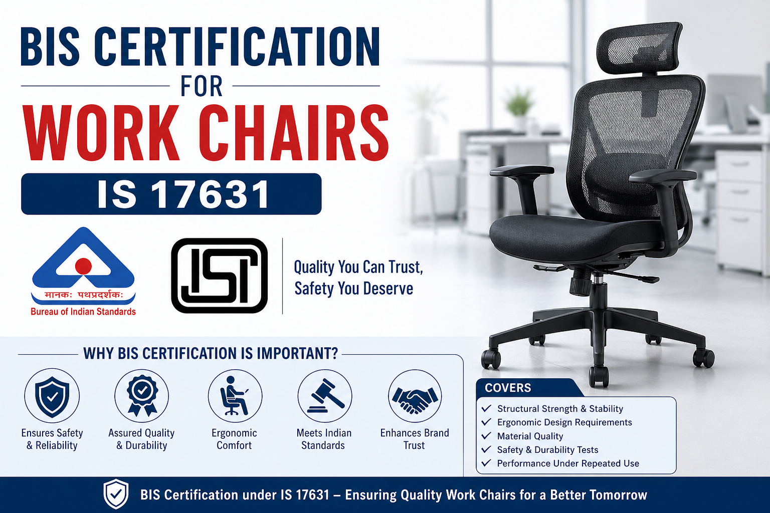 BIS Certification for Work Chairs – IS 17631
